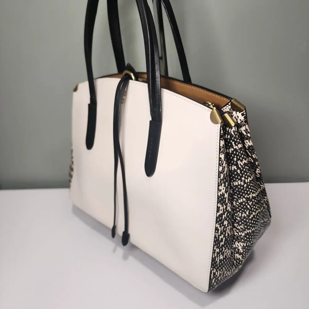 Coach 1941 37125 Cooper Carryall In Colorblock With Genuine Snakeskin Detail